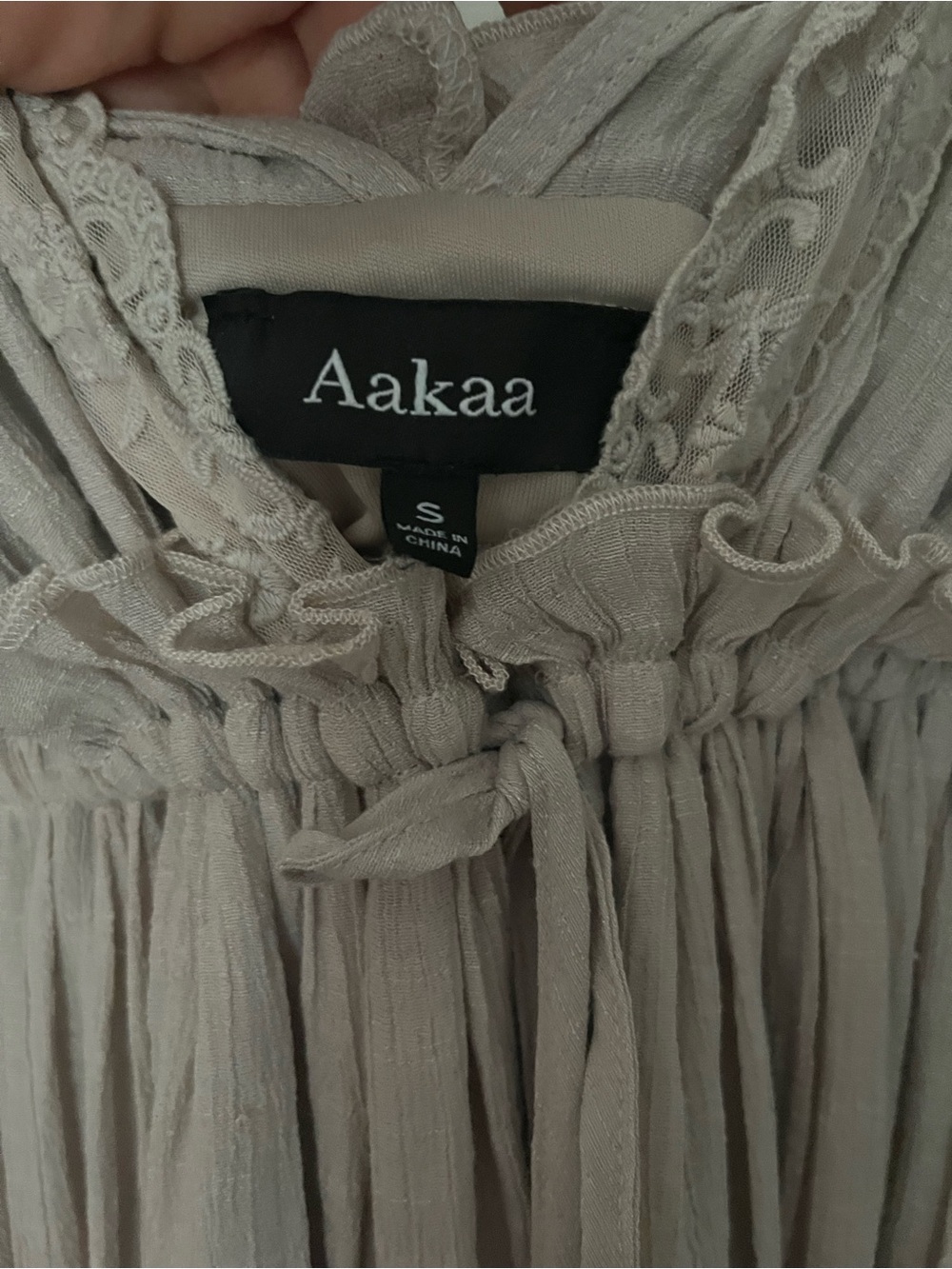 Aakaa Neutral Ruffle-Trim Maxi Dress - Picture 3 of 4